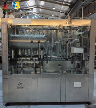 L�nea para llenado de latas de bebidas carbonatadas con gas, 1.000 latas por hora.