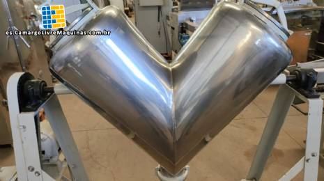 Mezclador en forma de V en acero inoxidable pulido