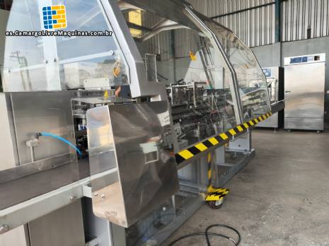 Encartonadora vertical Fabrima Vertopac VP 120 con insertador de prospectos