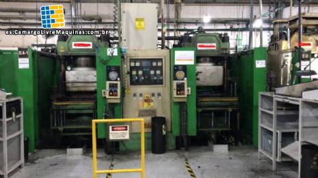 Prensa doble para vulcanizar piezas de caucho t�cnico, Pan Stone 200 toneladas